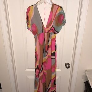 Double slit multi colored maxi dress coverupkaftan